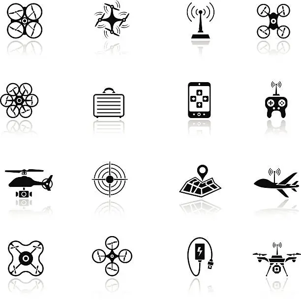 Vector illustration of Quadcopter Icon Set