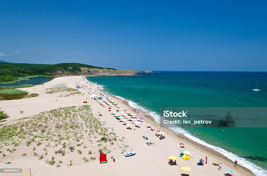 Splashing waves on the beach - Bulgarian seaside landscapes Bulgaria Stock Photo