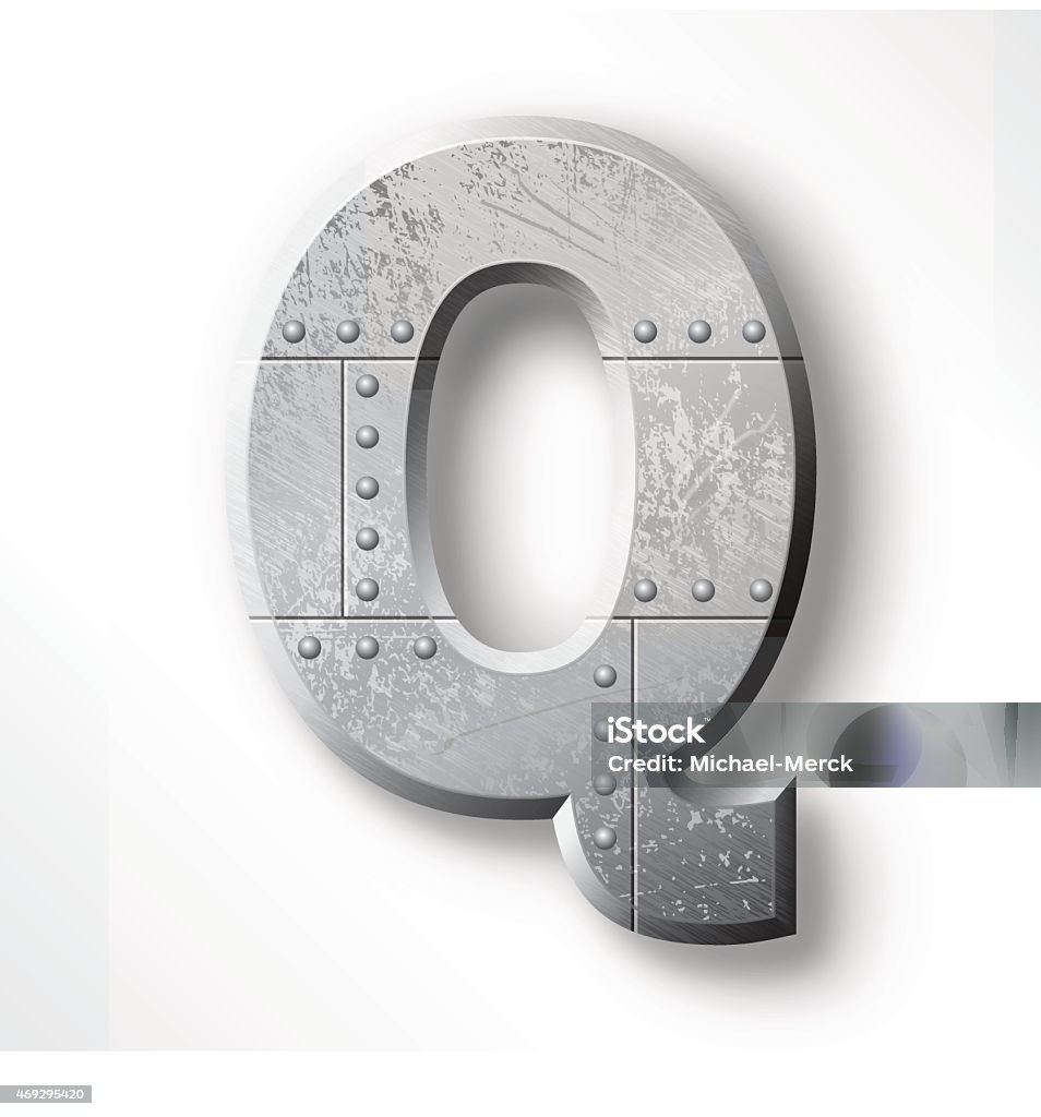 Metal Letter Q Distressed Metal letter "Q". Elements are layered and labeled. Rivets, seams and textures are on separate layers and can be hidden if you prefer a clean, shiny brushed metal look. Download includes an XXXL JPEG version (16 in. x 16 in. at 300 dpi). 2015 stock vector