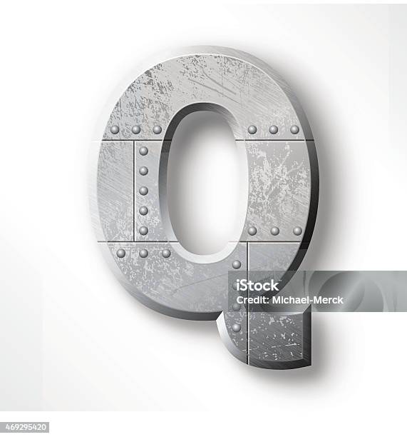 Metal Letter Q Stock Illustration - Download Image Now - 2015, Alphabet, Aluminum