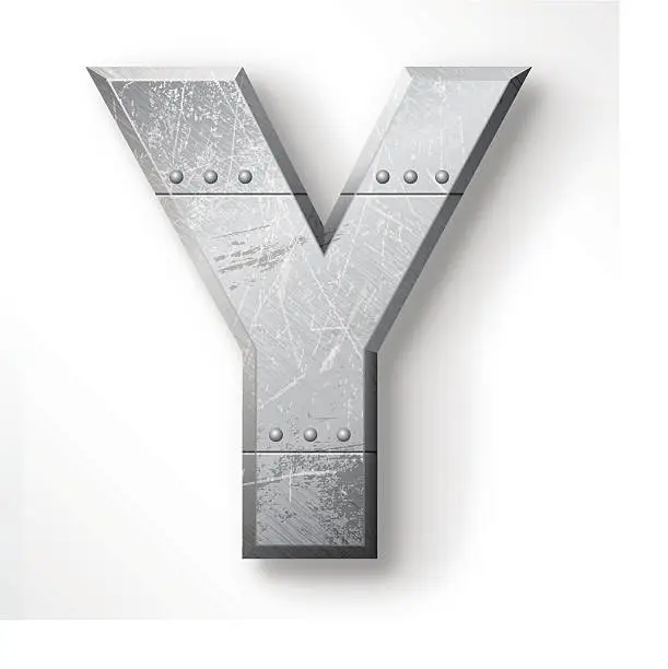 Vector illustration of Metal Letter Y