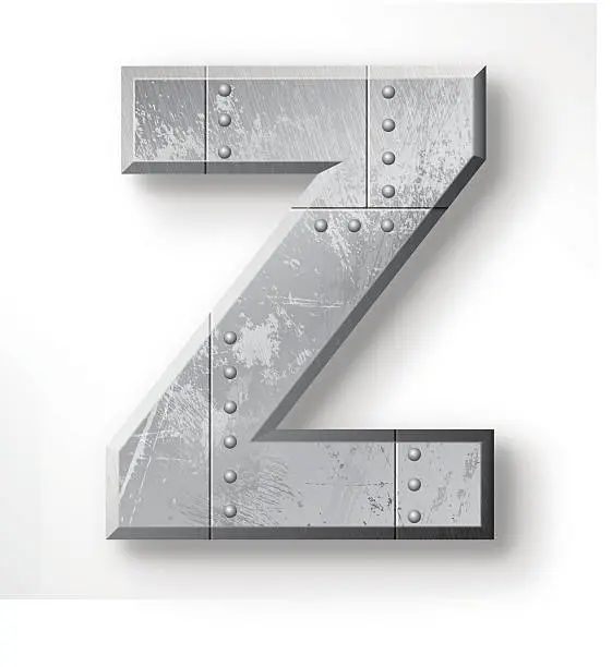 Vector illustration of Metal Letter Z