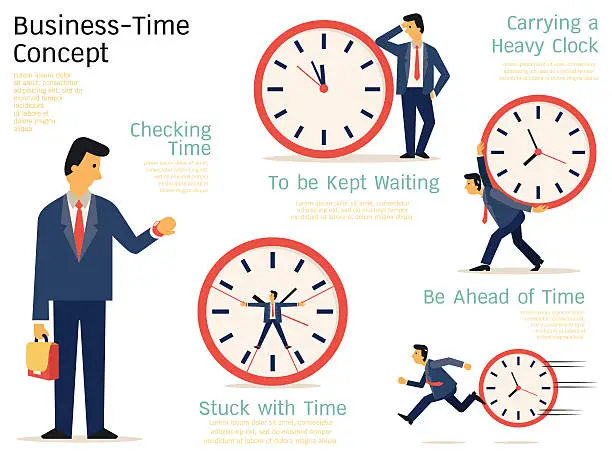 Vector illustration of Business time concept