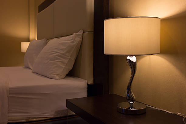 istock bedroom with bed and lamp decoration 469299082