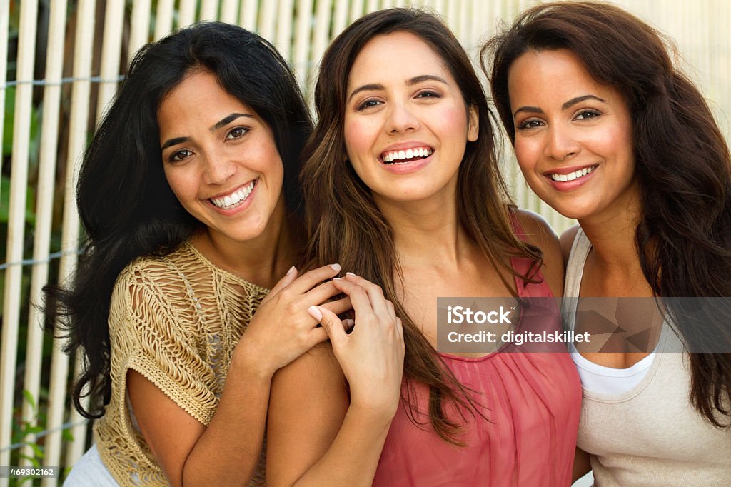Best Friends Group of hispanic friends Women Stock Photo