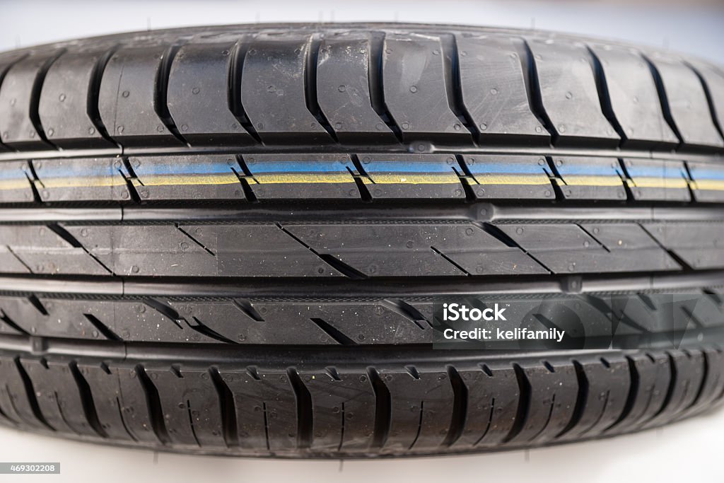Brand new modern summer car tire 2015 Stock Photo