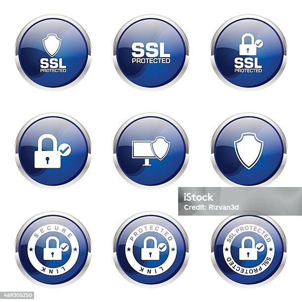 Proteksi Proteksi Kumpulan Desain Ikon Vektor Biru Internet Web