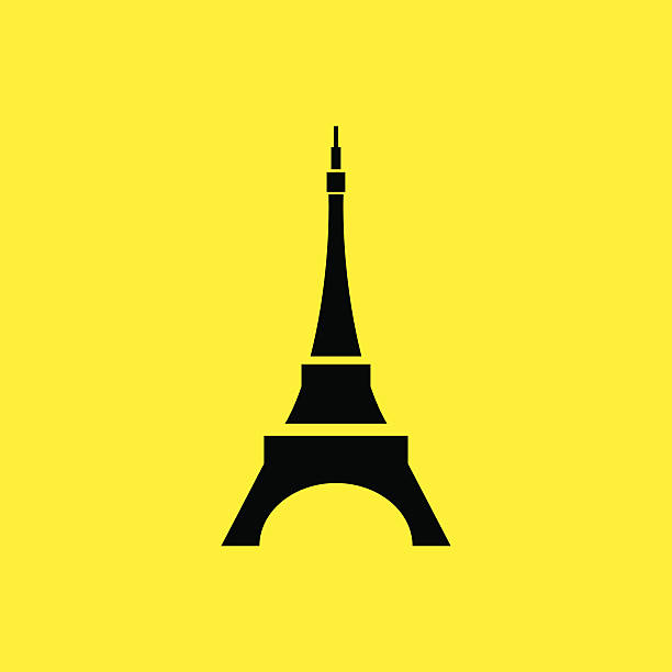 eiffelturm in paris.   isoliert auf weißem hintergrund. - eifelturm stock-grafiken, -clipart, -cartoons und -symbole