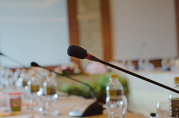istock Microphone in the meeting room 469305780
