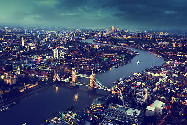 istock London aerial view with Tower Bridge, UK 469306704