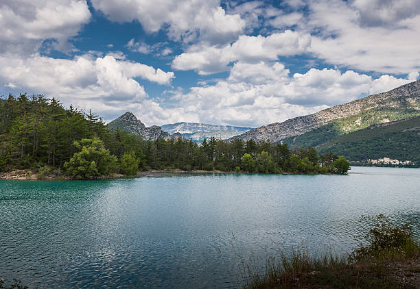 France. Alpes de Haute Provence. Lac Castillon. The lake of Castillon is a reservoir located at an altitude of 880m and surrounded by forests and mountains.