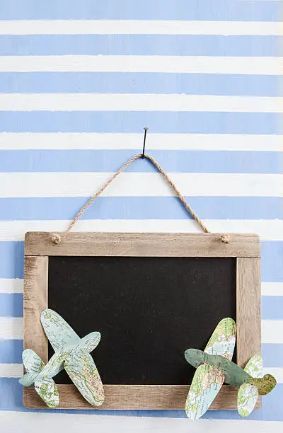 Photo of Rustic chalkboard on stripes