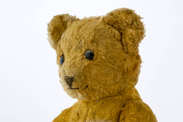 istock Head of an old teddybear, left side 469319616