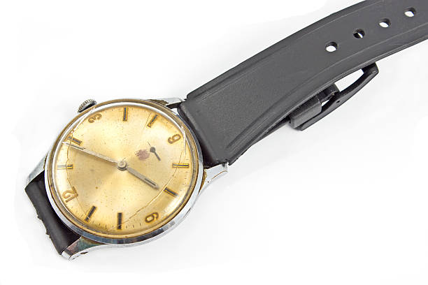 istock Old broken wristwatch isolated on white 469321288