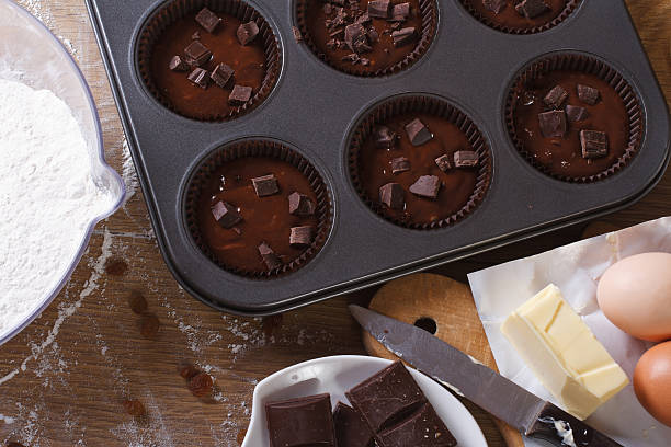 istock preparation of chocolate muffins closeup top view horizontal 469322024