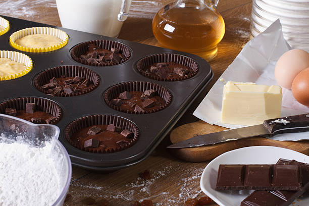 istock cooking chocolate and vanilla cupcakes close-up horizontal 469322242