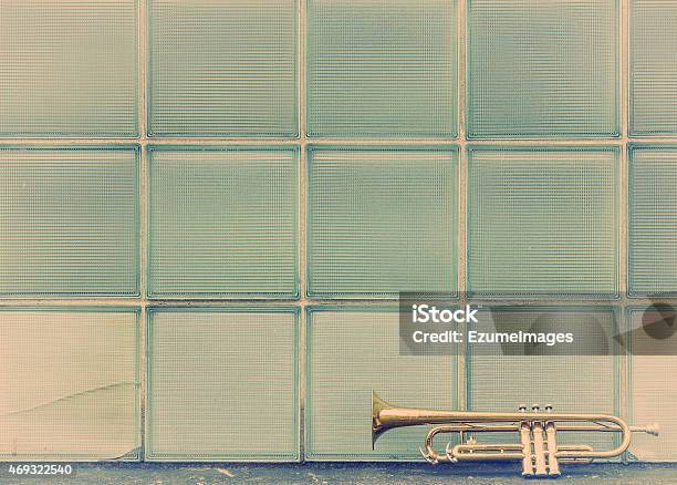 Old Trumpet Windows Stock Photo - Download Image Now - 2015, Aging Process, Backgrounds