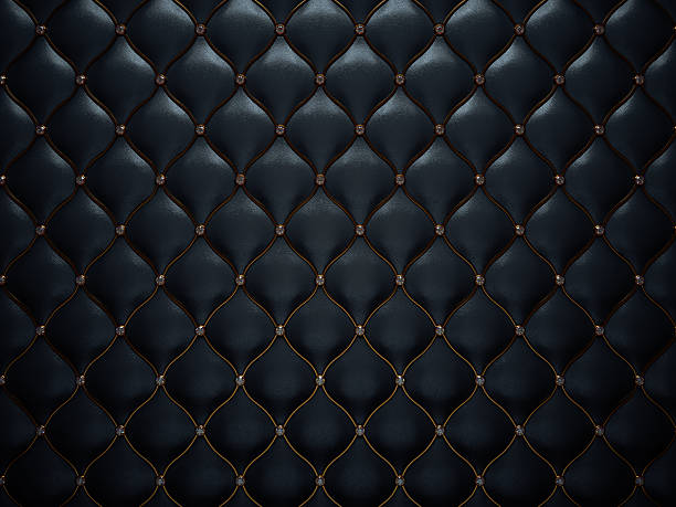 istock Black leather pattern with diamonds and golden wire 469323124