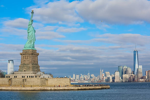 istock Statue of Liberty with downtown Manhattan 469327864
