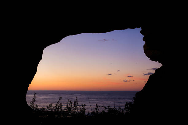 istock Heavenly view from a cave at dusk 469328566