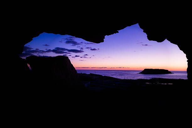 istock Heavenly view from a cave at dusk 469328574