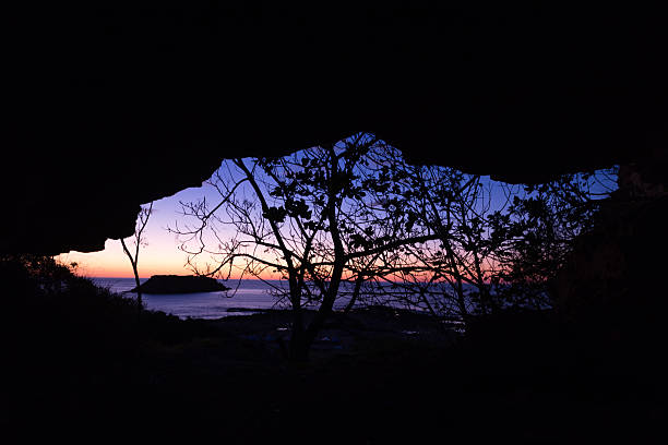 istock Heavenly view from a cave at dusk 469328580