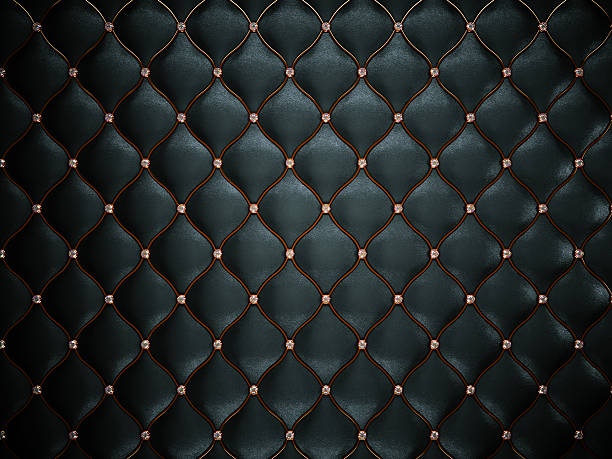 istock Luxury black leather pattern with diamonds and golden wire 469331942