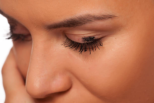 Smudged mascara Mascara smudged on the eyelid. Make up concept woman mascara smudged stock pictures, royalty-free photos & images