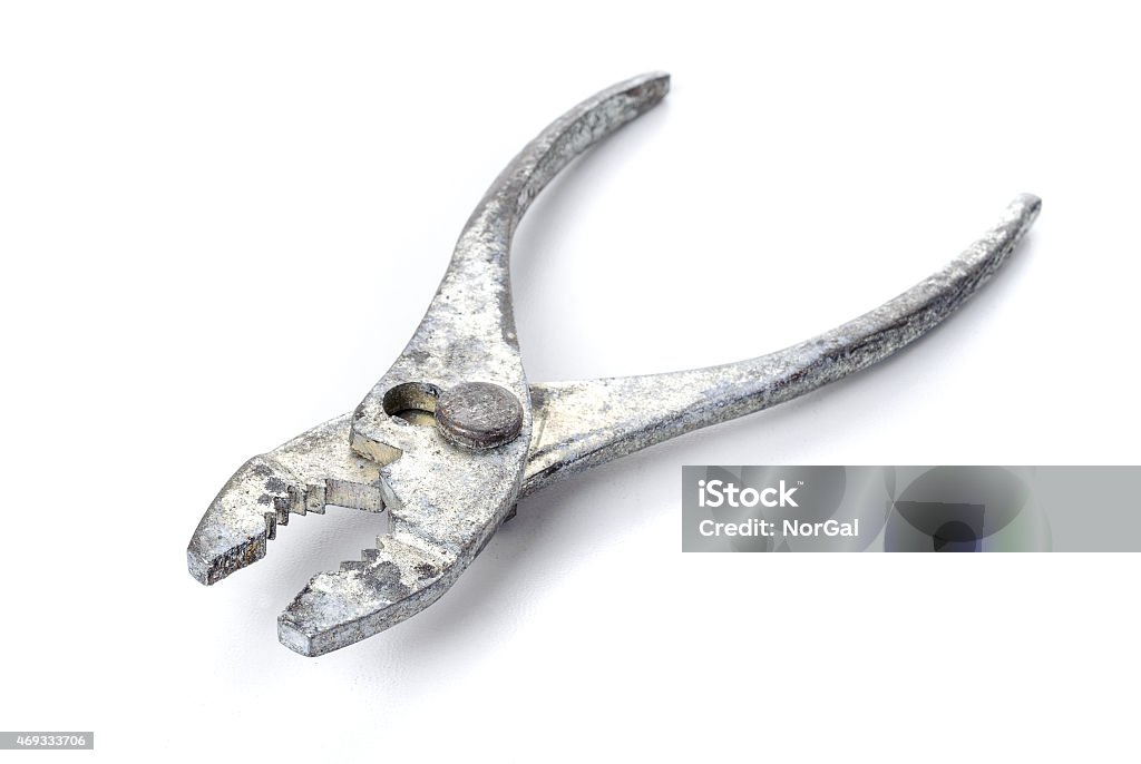 metal pliers dirty metal pliers isolate on white background 2015 Stock Photo