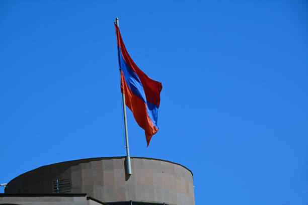 istock Armenian flag on the roof 469334468