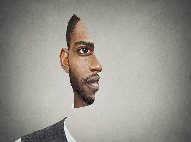 Optical illusion portrait of a man