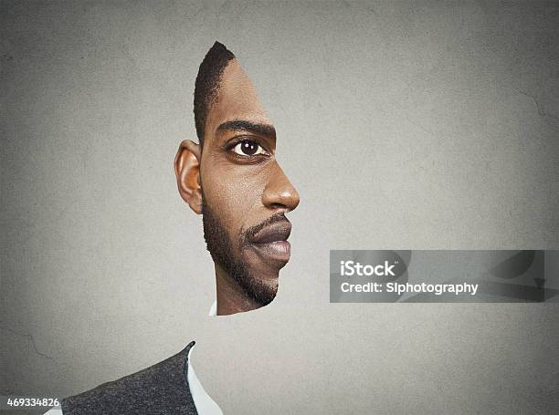 Optical Illusion Portrait Of A Man Stock Photo - Download Image Now - Illusion, Human Face, Men