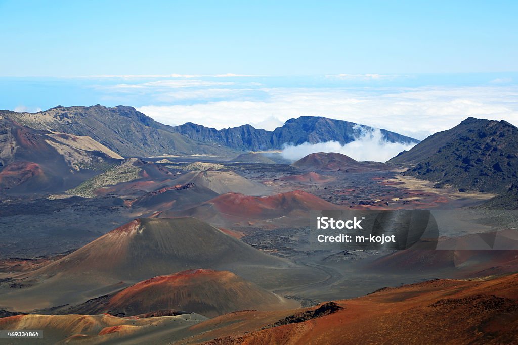 Inside Haleakala Crater Volcanic landscape in Haleakala National Park, Maui, Hawaii 2015 Stock Photo