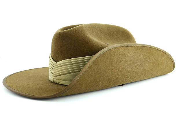 istock ANZAC army soldier slouch hat on white background. 469337734