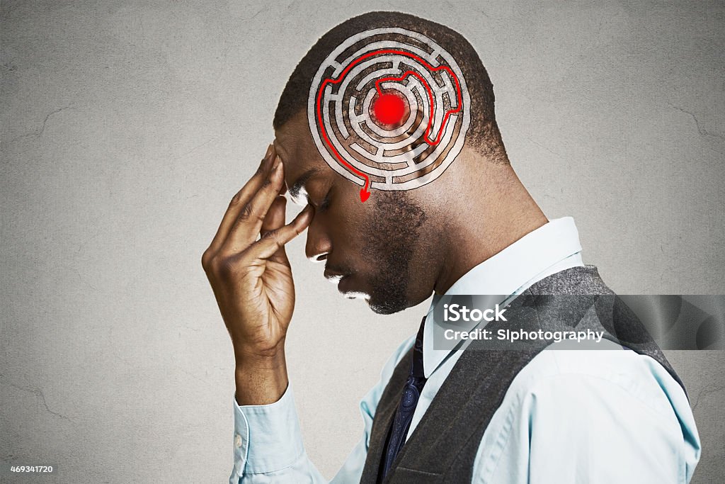 Problem Thinking Man Man Solving Problem Thinking Stock Photo - Download Image Now - Maze ...