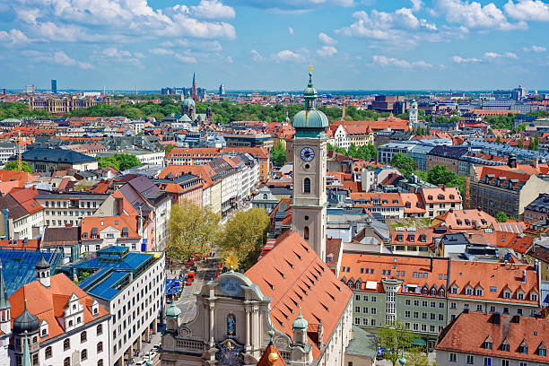 istock Munich city center skyline 469344894