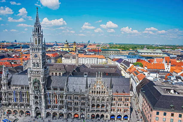 istock Munich city hall aerial view 469344902