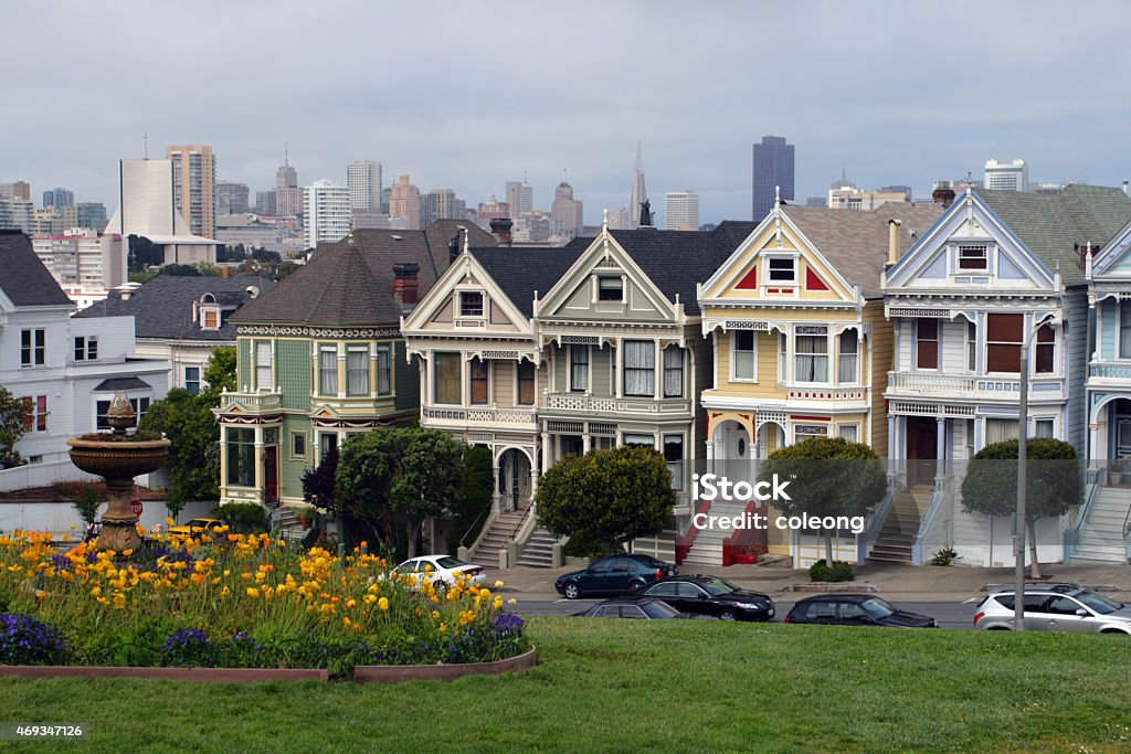 Alamo Square, San Francisco - Foto de stock de 2015 libre de derechos