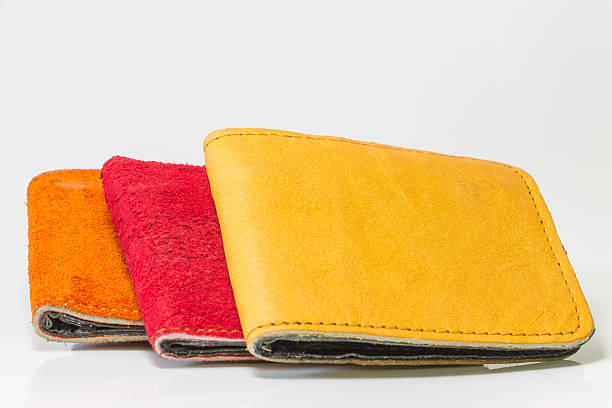 istock Handmade leather pocket bag on white background 469350426