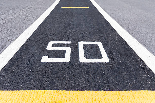 istock Fifty metre sign on the road. 469351970