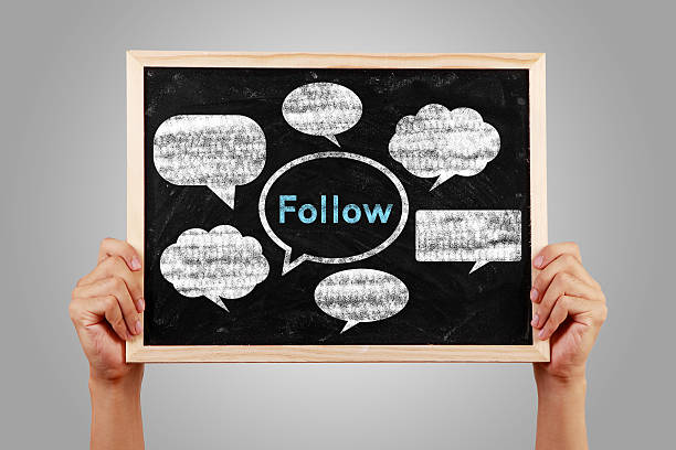 istock Social Media Concept Blackboard With Hands 469355140