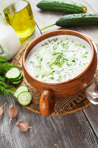 istock Summer soup with cucumbers, yogurt and fresh herbs 469355242