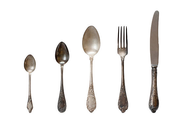 istock Vintage cutlery on the white background 469356320