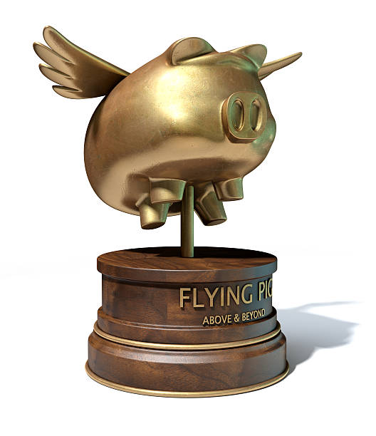 voando troféu de porco - when pigs fly - fotografias e filmes do acervo