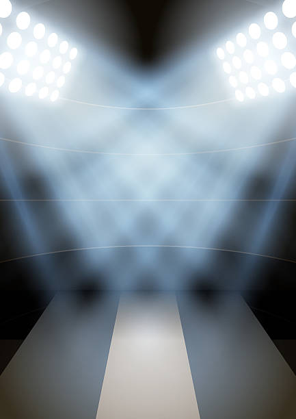 istock Background for posters night fencing stadium in the spotlight 469359610