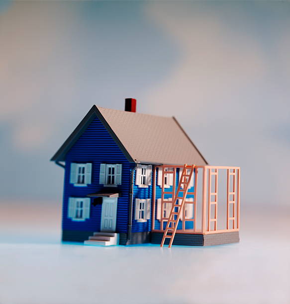 istock Blue House With Addition Being Built 469359910