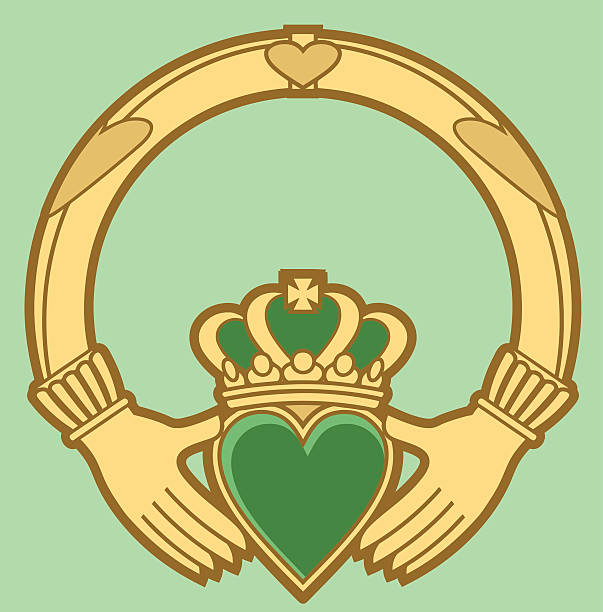 Irish Claddagh vector art illustration