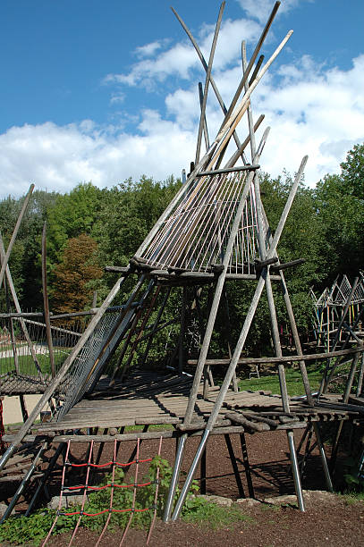 istock Wooden playground in park 469361088