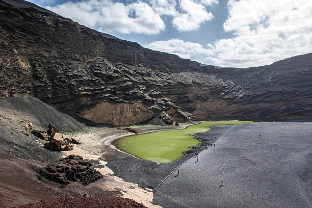 ランサローテ、ラゴヴェルデ - lanzarote canary islands volcano green ストックフォトと画像