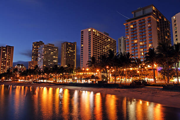 Cebu beach, Philippines. A tourist centre which is a well known spot for tourists and backpackers. This is a view at night near the beach.